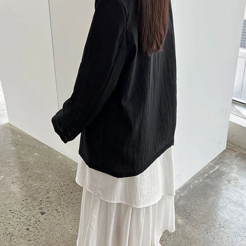 Load image into Gallery viewer, Women White Brief Elegant Thin Big Size Casual Blazer New Lapel Long Sleeve Jacket Fashion Tide Spring Autumn 2025 1DJ1086

