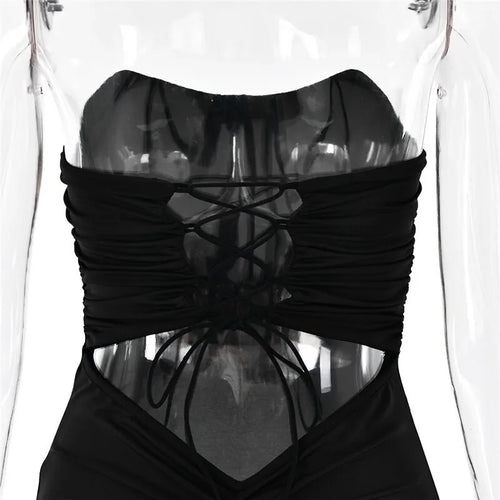 Load image into Gallery viewer, Strapless Backless Lace-up Maxi Dress For Women Summer New Off-shoulder Sleeveless Bodycon Club Party Long Dress
