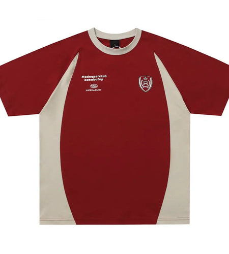 Vintage Tshirt Y2K Graphic Printed Patchwork Racing Sports Streetwear T-Shirts Hip Hop Harajuku Casual Baggy Cotton Tops Tee