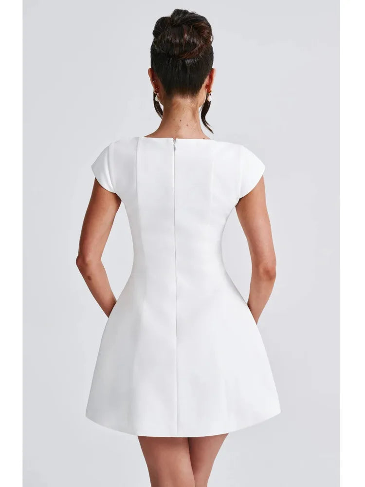 Elegant Sleeveless Square Collar Zipper Tight Skirt Sexy Bodycon Party Evening Dress Summer New 2024 Female Slim Vestido