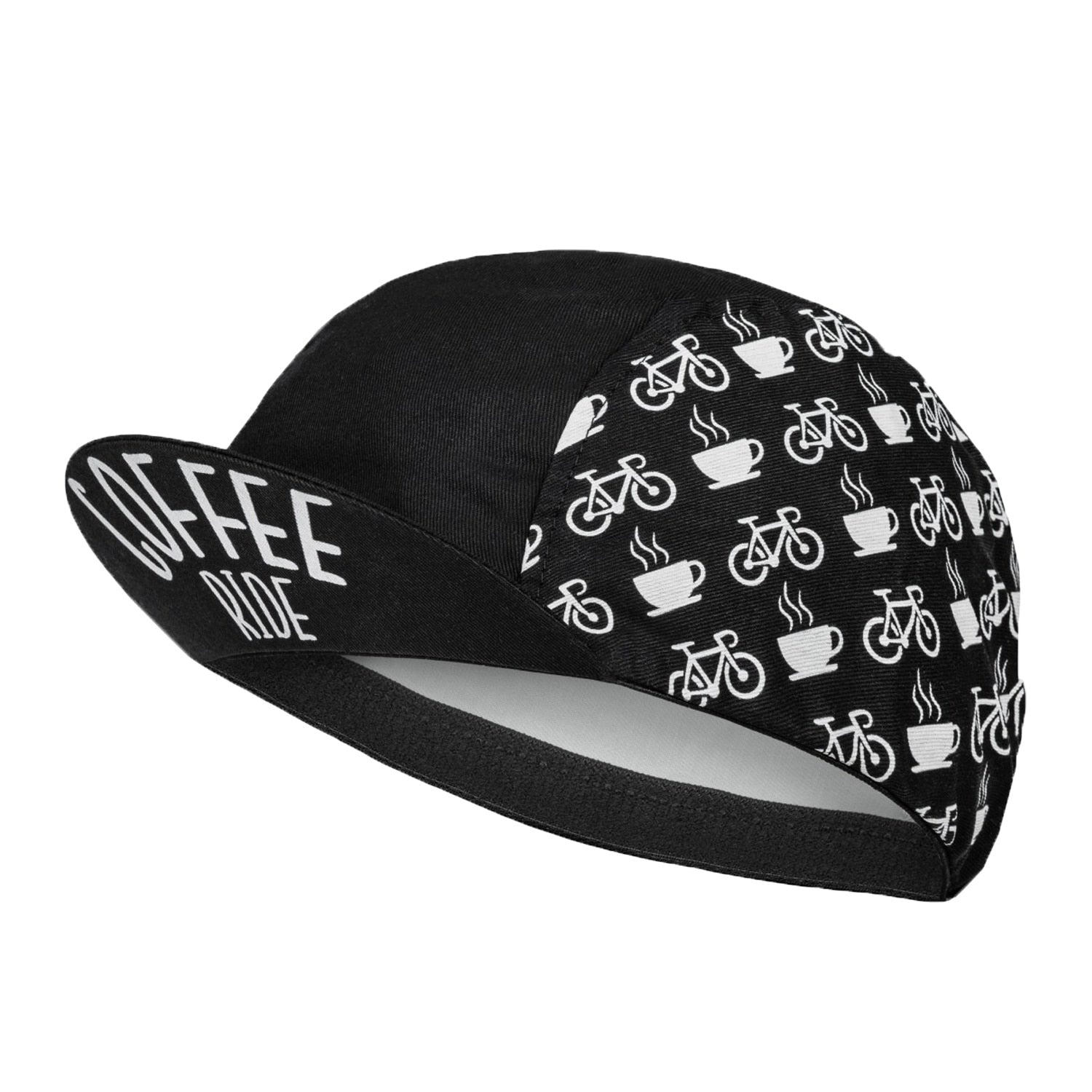 Classic Retro Coffee Ride Bike Polyester Cycling Caps Black White Quick Drying Breathable Summer Bicycle Balaclava Cool