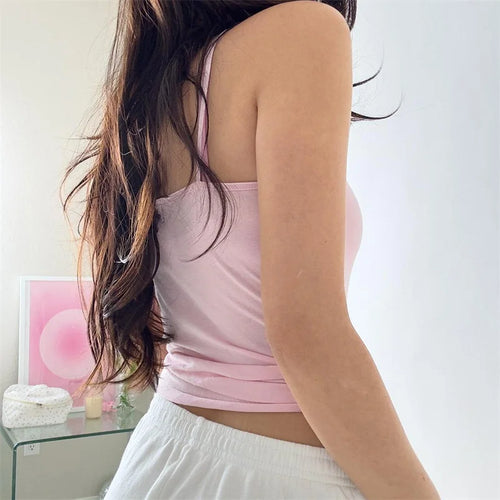 Load image into Gallery viewer, y2k Bow Cutecore Coquette Mesh Crop Top Women Spaghetti Strap Sleeveless Camisole 2000s Aesthetic Clothes Streetwear
