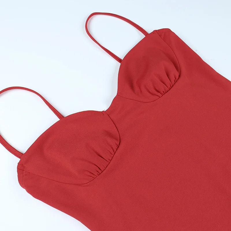 Summer New Spaghetti Strap Mini Dress For Women Fashion Sleeveless Backless Slim Club Party Dress Vestido