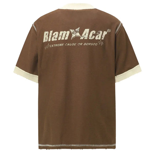 Vintage Men T-Shirt Y2K Grunge Graphic Printed Ripped Patchwork Streetwear Tshirt Hip Hop Harajuku Casual Punk Gothic Baggy Top