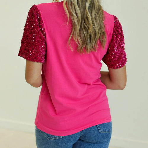 Load image into Gallery viewer, Christmas T Shirts y2k Women Gingerbread Bow Print Round Neck Sequins Short Sleeve Tops Club Party Clothes Streetwear
