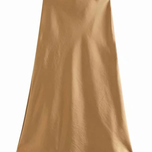 Load image into Gallery viewer, Hot Sale Solid Satin Elastic Waist Women A-Line Skirt Summer Female Slim Falda
