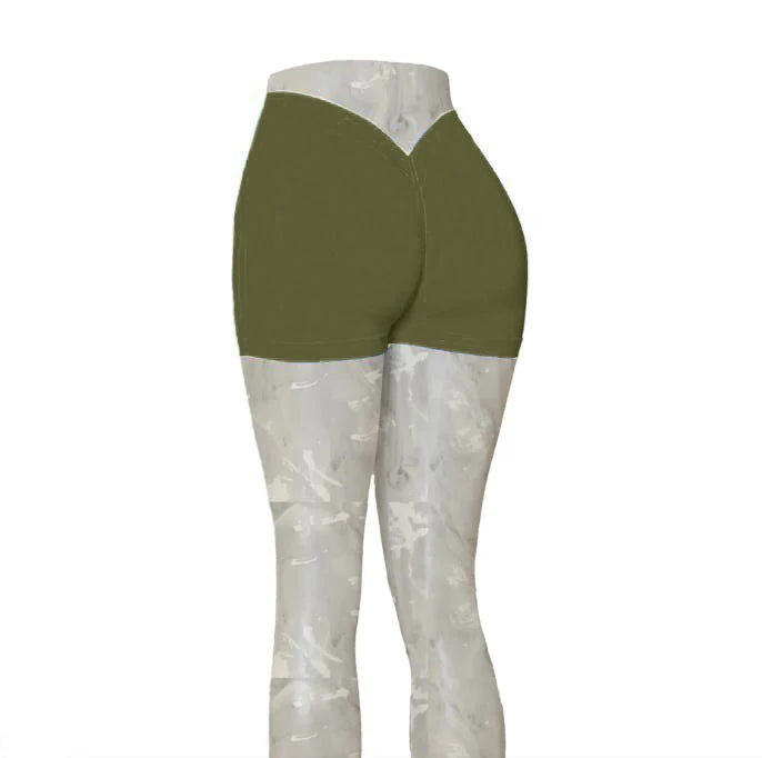 Nylon Back V Butt Yoga Shorts Women High Waist Fitness Workout Gym Running Scrunch Leggings Trousers Jogging Athletic Wear