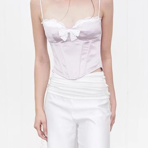 Load image into Gallery viewer, Hit Color Slimming Spliced Lace Vests For Women Strapless Sleeveless Tunic Temperament Vests Female Fashion Style
