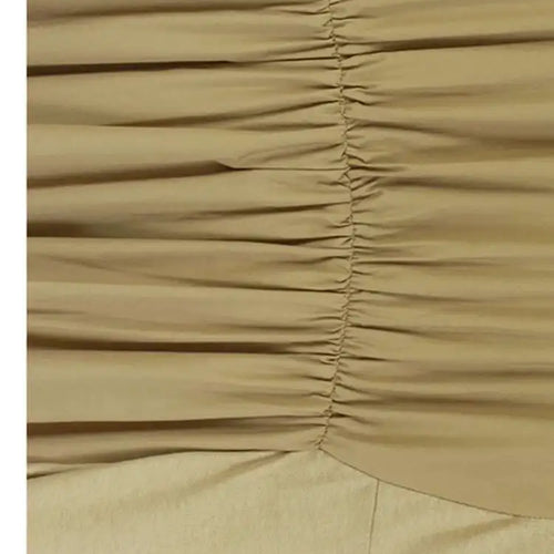 Load image into Gallery viewer, Women Khaki Pleated Spliced Big Size Midi Casual Dress New Round Neck Short Sleeve Fashion Tide Spring Summer 2025 1DH9811
