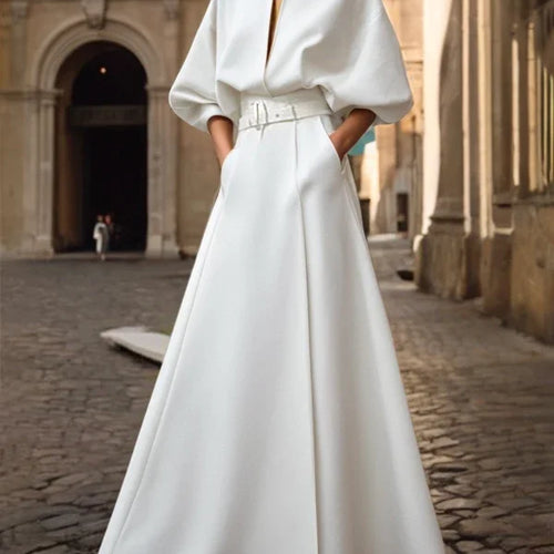 Load image into Gallery viewer, Fashion wedding dresses for women Summer Spring Deep V-Neck Evening Birthday Woman Elegant Loose Maxi Dress
