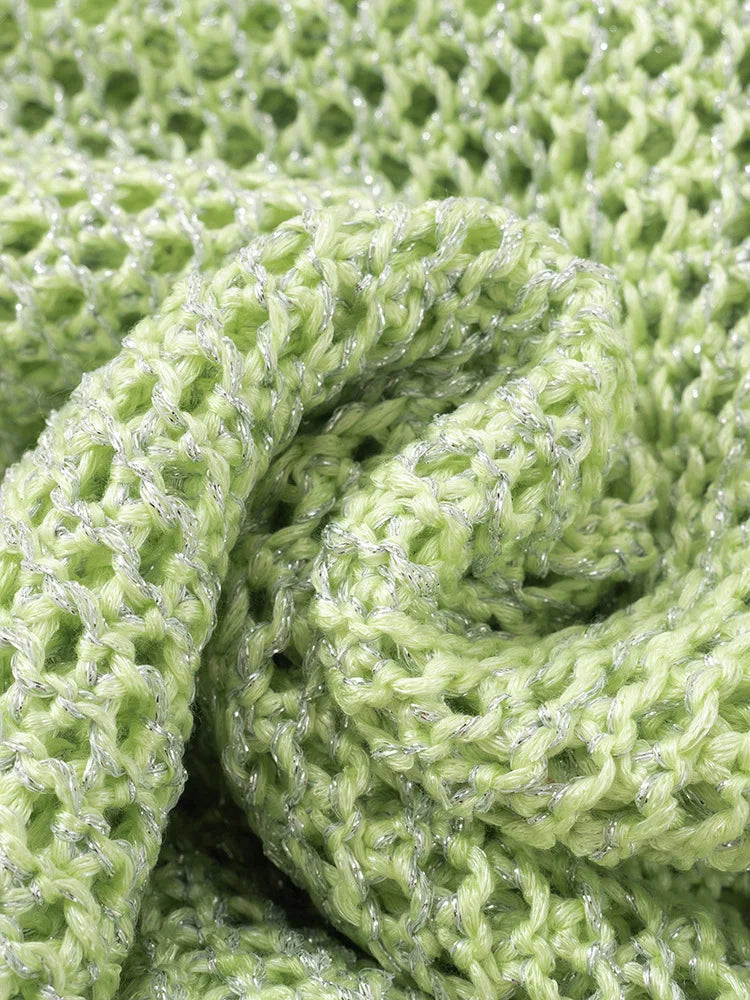 Spaghetti Strap Tassel Knit Mini Dress Women Summer New Hollow Out See Through Backless Beach Holiday Club Dress