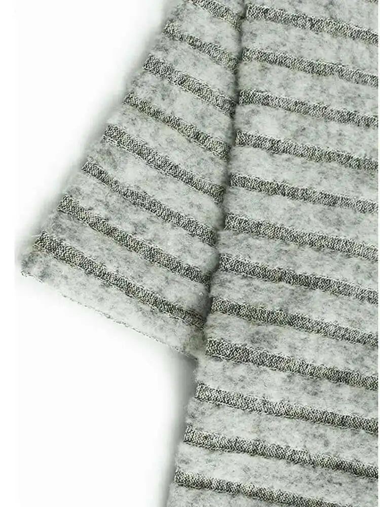 Gray Irregular Big Size Knitting Sweater Turtleneck Long Sleeve Women Pullovers New Fashion Spring Autumn 2025 1DH6800