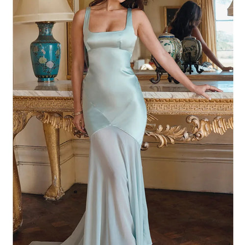 Load image into Gallery viewer, Elegant Women Spring High Chiffon Splicing Dress Slim Backband Wrapped Hip Forged Face Dress Elegant Floor Evening Dress
