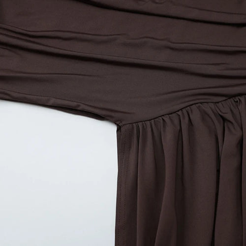 Load image into Gallery viewer, Irregular Draped Ruched Sexy Mini Dress For Women Elegant Turtleneck Sleeveless High Waist Pleated Club Party Dress
