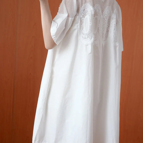 Load image into Gallery viewer, Women Black Lace Meh Perspective Big Size Mini Dress New Round Neck Short Sleeve Fashion Tide Spring Summer 2025 1DJ0336
