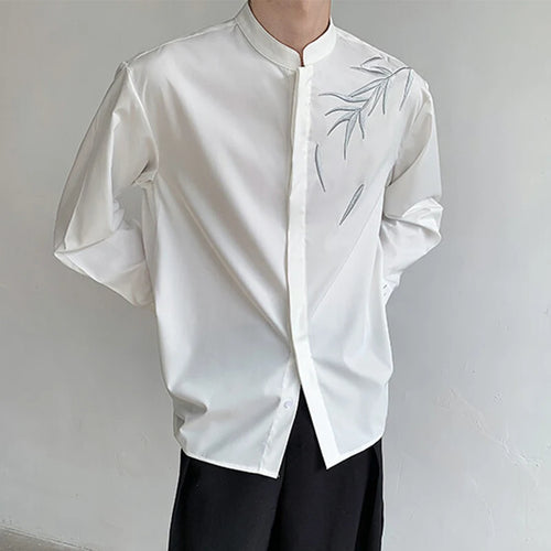 Load image into Gallery viewer, Men's Shirts Long Sleeve New Summer Embroidered Design Chinese Style Stand Collar Shirts Single Breasted Menwear 9W1700
