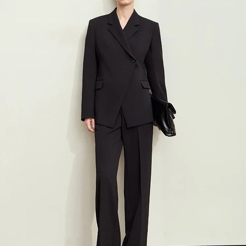 Minimalism 2024 Autumn New Blazers Women Notched Basic Quality Fashion Long Professional Jacket Women's Clothing 12443051