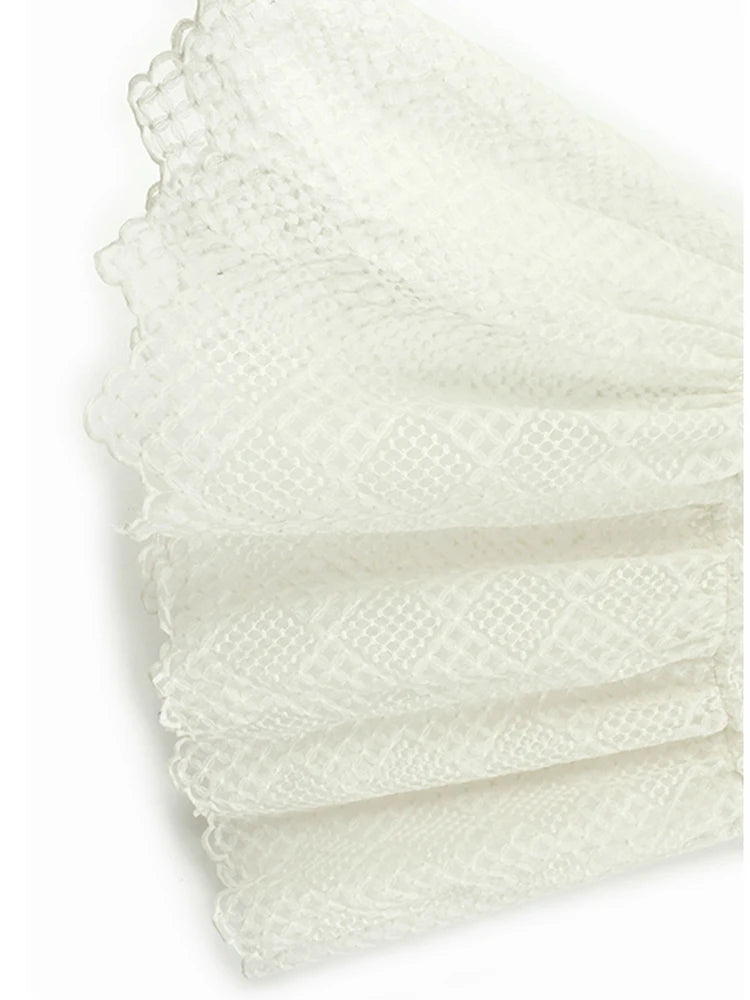 Women Black Mesh Bandage Perspective Elegant Vest Dress New Round Neck Sleeveless Fashion Spring Summer  2025  1DJ0918