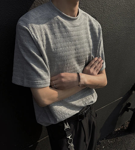 Men's T-shirt New Korean Style Round Neck Casual Solid Color Fanshionable Design Short Sleeves T-shirts Summer 9W1296