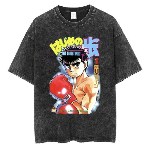 Load image into Gallery viewer, Vintage Washed Tshirts Anime T Shirt Harajuku Oversize Tee Cotton fashion Streetwear unisex top a41v1
