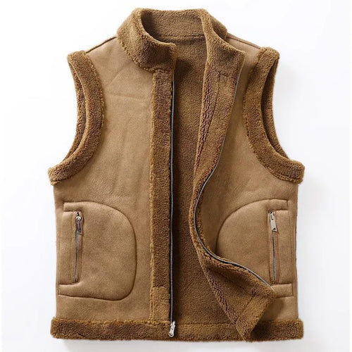 Load image into Gallery viewer, Men Fashion Casual Thicken Gilets Winter New Lamb Wool Coat Warm Vest Male Jacket Can Be Worn On Both Sides Sleeveless Waistcoat
