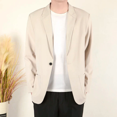 Load image into Gallery viewer, Business Casual Men's Suit Jackets Lapel Solid Color Simple Single Breasted Loose Pocket Male Coats Spring Menswear 9W1229
