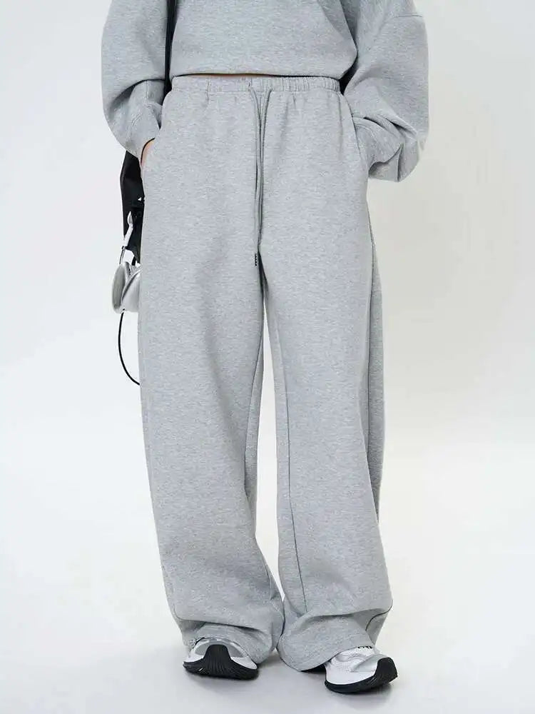 High Elastic Waist Black Drawstring Shaped Wide Leg Pants New Trousers Women Fashion Tide Spring Autumn 2025 1DH9584