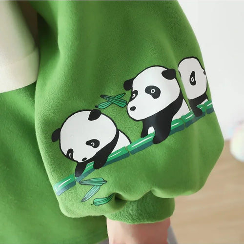 Load image into Gallery viewer, Kawaii Panda Embroidery Fleece Women Hoodies Patchwork Drawstring Hooded Sweatshirt Winter Female Pullover Cute Tops
