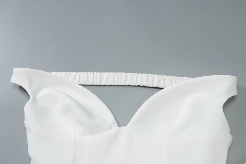 Off-shoulder Backless Pleated Maxi Dress Women Fashion Strapless Sleeveless High Waist A-line Club Long Dress Elegant