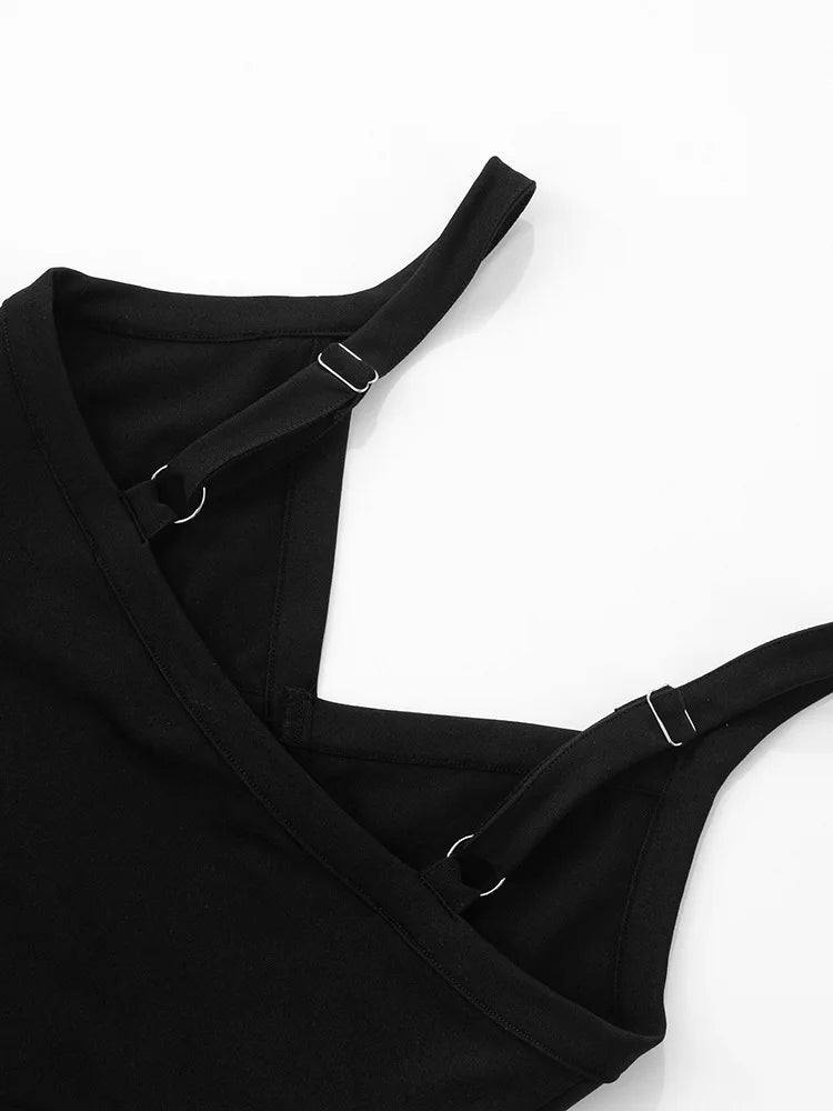 Hollow Out Backless Sexy Maxi Dress Women Gown Spaghetti Strap Sleeveless Irregular Slim Club Long Dress 2025 Summer