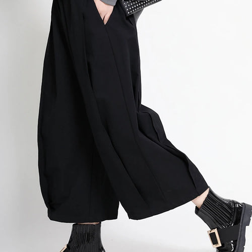 Load image into Gallery viewer, High Elastic Waist Yellow Pleated Shaped Pocket Wide Leg Pants New Trousers Women Fashion Tide Spring Autumn 2025 1DD0404
