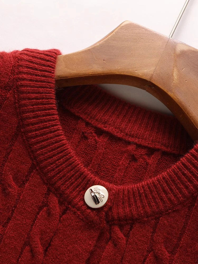 High Quality Women's Cardigan Sweater Autumn New Solid Fashion Knitted Jumper Vintage Button Slim Couple Cardigan Unisex C-039