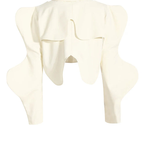 Load image into Gallery viewer, Women Black Shaped Irregular Short Blouse New Lapel Long Sleeve Loose Fit Shirt Fashion Tide Spring Autumn 2025 1DE7398
