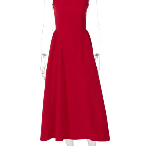 Load image into Gallery viewer, Backless A-line Maxi Dress For Women Fashion Solid O Neck Sleeveless Long Dress Ladies Gown High Waist Tank Dresses
