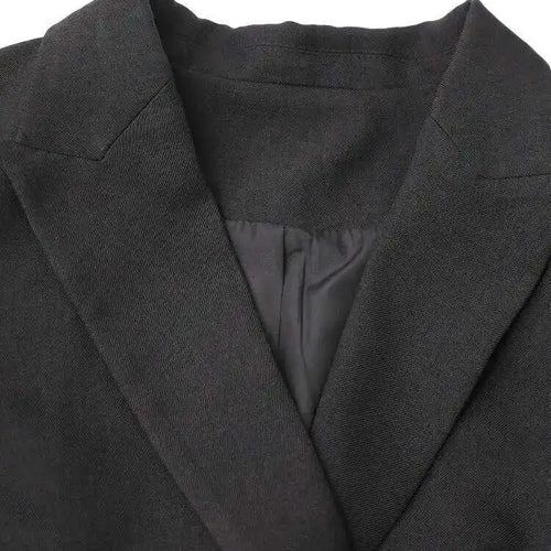 Load image into Gallery viewer, Black Blazer Slit Half-body Skirt Two Pieces Suit New Lapel Long Sleeve Women Fashion Tide Spring Autumn 2025 CPDB080
