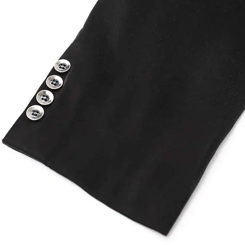 Load image into Gallery viewer, Women Black Leather Buckle Big Size Casual Blazer New Lapel Long Sleeve Jacket Fashion Tide Spring Autumn 2025  CPG1272
