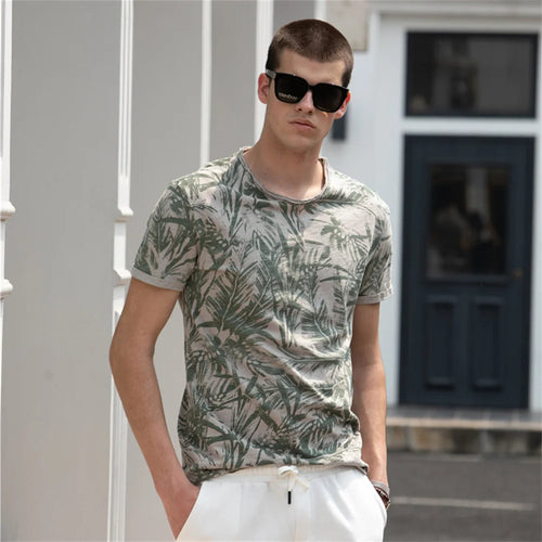 Load image into Gallery viewer, Hawaii Style 100% Cotton T-Shirt Men O-neck Print Shirt Men Casual Men Clothing Summer High Quality Men&#39;s T Shirts
