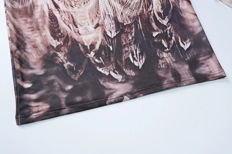 Backless Print V-neck Lace Up Sexy Maxi Dress For Women Slim Fit Sleeveless Hollow Out Dress Vacation Outfit Autumn