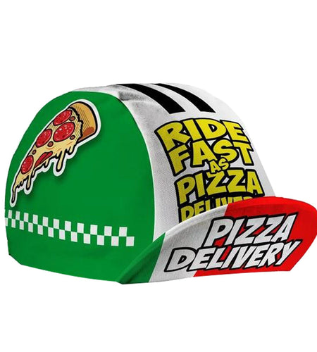 Classic Fashion Pizza Series Print Polyester Cycling Caps Green White Red Combination Quick Dry Bike Balaclava Customizable