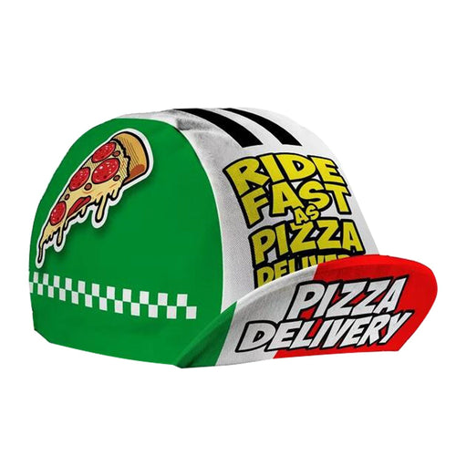Load image into Gallery viewer, Classic Fashion Pizza Series Print Polyester Cycling Caps Green White Red Combination Quick Dry Bike Balaclava Customizable

