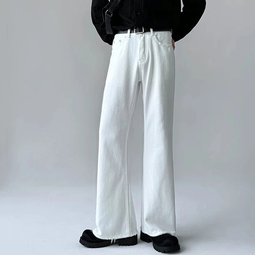 Load image into Gallery viewer, Men's Jeans New American High Street Cleanfit Solid Color Casual Trendy Denim Pants Straight Leg Flared Trousers 9W1429
