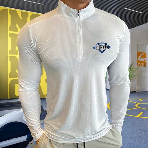 Load image into Gallery viewer, Mens Fitness Trainer Training Tshirts Tops Gym Workout Compression Sweatshirt for Running Football Jersey High Collar Sportswear
