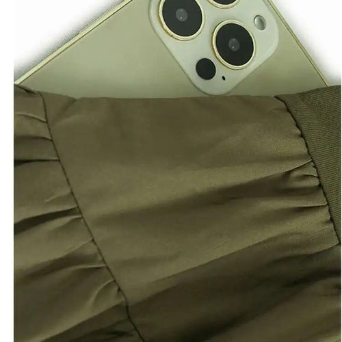 Load image into Gallery viewer, Women Army Green Pleated Hem Big Size Midi Dress New Round Neck Short Sleeve Fashion Tide Spring Summer 2025 1DJ0781
