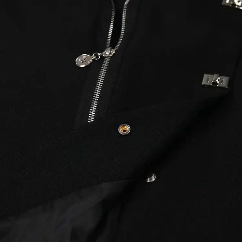 Load image into Gallery viewer, Women Black Zipper Irregular Big Size Blazer New Lapel Long Sleeve Loose Fit Jacket Fashion Spring Autumn 2025 1DH1523
