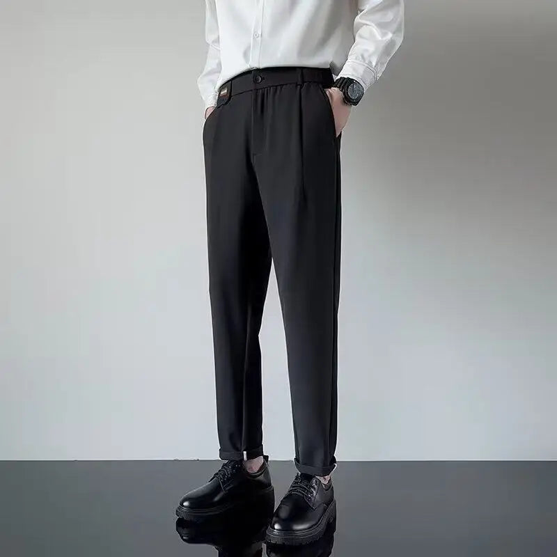 Men's Suit Long Pants Straight Leg Casual Pant Male Solid Color Bottoms Trendy New Korean Fanshionable Tide Spring 9W1211