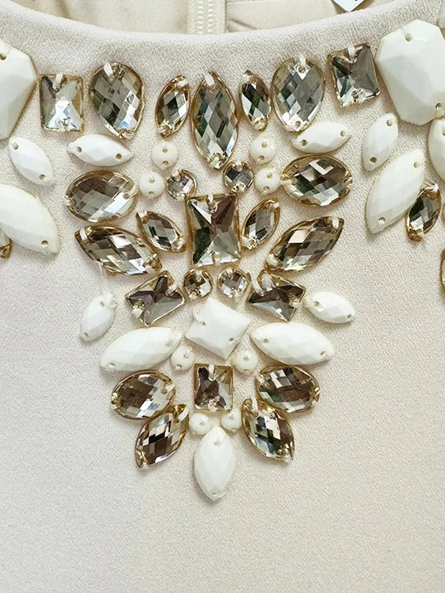 Solid Spliced Diamonds Slimming Dresses For Women O Neck Long Sleeve High Waist Temperament Dress Female Fashion