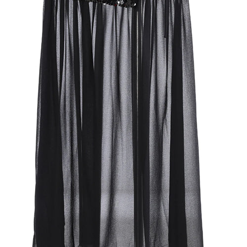 Load image into Gallery viewer, High Waist Wine Red Sequins False Mesh Long Elegant Half-body Skirt Women Fashion Tide New Spring Autumn 2025 1DH9402
