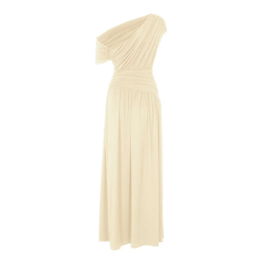 Load image into Gallery viewer, Incline Shoulder Backless Sexy Maxi Dress Women Summer New Fashion Sleeveless Pleated Ruched Club Party Long Dress
