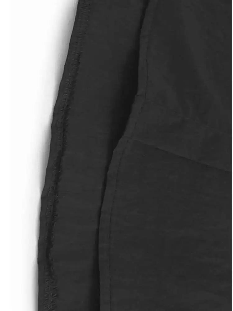 Women Black Color-block Irreuglar Pleat Big Size Shirt Dress New Lapel Long Sleeve Fashion Tide Spring Autumn 2025 1DH9804