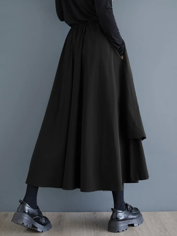 High Elastic Waist Army Green Mesh Irregular A-line Half-body Skirt Women Fashion Tide New Spring Autumn 2025 1DJ0313